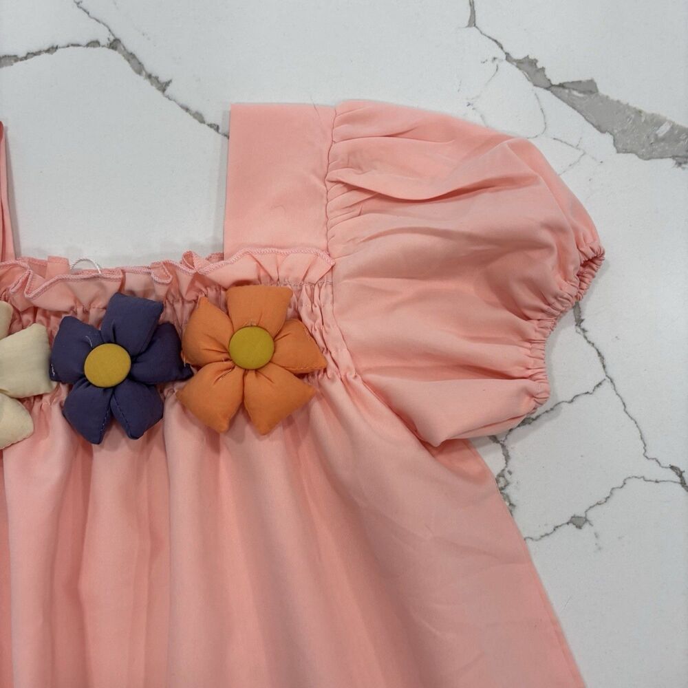 Lola And The Boys Dress Size 8 Pink 3D Flowers Spring Summer NWOT - Picture 4 of 7